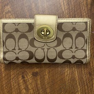 Coach turn lock wallet